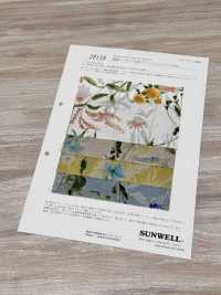 28118 麻坯布，水彩印花，天使柔软处理[面料] SUNWELL 三维尔 更多图片