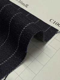 810-YWG 针条纹条纹丹宁布11盎司[面料] 吉和织物 更多图片