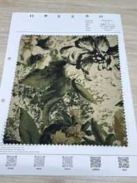 7026-1730-1 麻，坯布有大花朵图案[面料] HOKKOH北高 更多图片