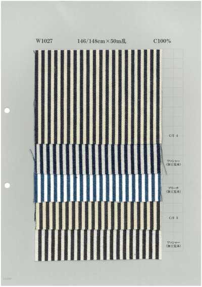 W1027 棉 粗条纹 希科里 丹宁布 7oz