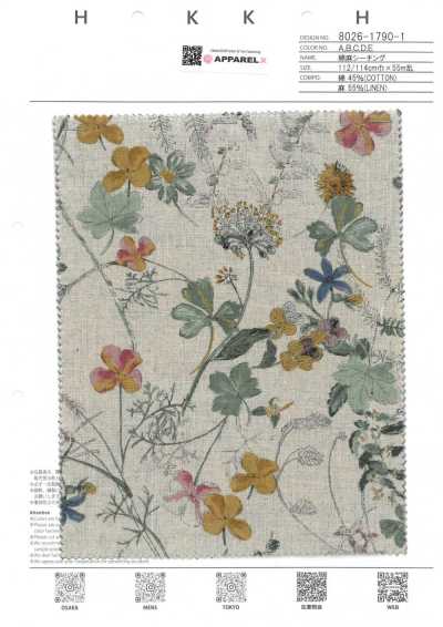 8026-1790-1 棉 麻 坯布 自然花园