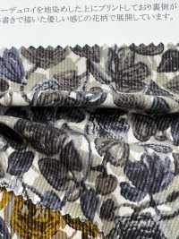 19188 灯芯绒衬衫，饰有手绘小花卉图案[面料] SUNWELL 三维尔 更多图片