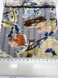 7027-740-1 麻坯布波纹花卉图案[面料] HOKKOH北高 更多图片
