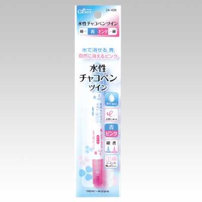 24436 水性裁缝笔 双头＜蓝・粉色 细＞