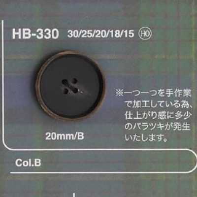 HB330 水牛角制 表穴四孔纽扣