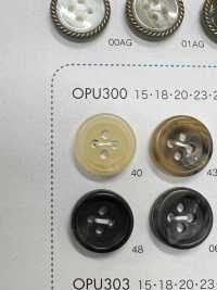 OPU300 尿素树脂镶边四孔纽扣 更多图片