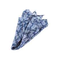 PCF-1 Pocket 口袋方巾意大利印花真丝佩斯利图案海军蓝/酒红[正装配饰] 山本（EXCY） 更多图片