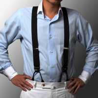 AT-BLACK-XL Albert Thurston吊带纯色纯色 2way 型XL码[正装配饰] ALBERT THURSTON 更多图片