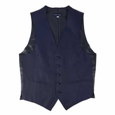 V-304 礼服马甲 真丝提花制 海军蓝