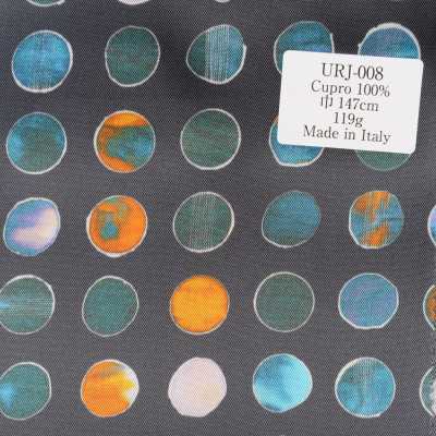 URJ-008 意大利制造 醋酸纤维100%印花里布 圆点图案 底色海军蓝