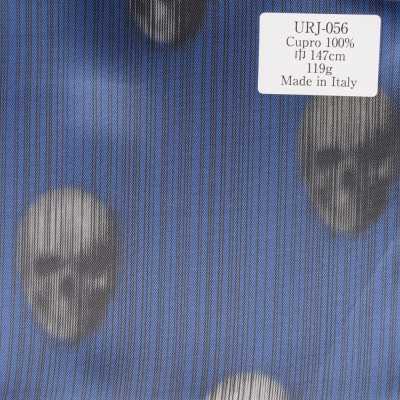 URJ-056 意大利制造 100%铜氨丝印花里布 暗黑恐怖骷髅图案
