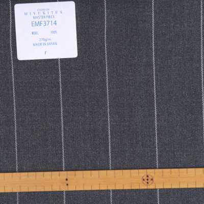 EMF3714 Masterpiece Collection Savile Row Yarn Count系列宽条纹灰色[面料] 美雪敬织 (Miyuki) 更多图片