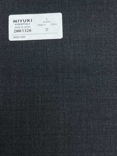 2MK1326 26SS 御幸生地 MIYUKI ESSENTIALS ACTIVA 炭灰色 素色