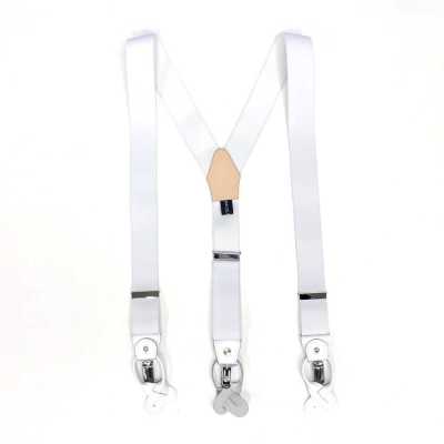 SR-WHITE SR-WHITE 吊带 EXCY Braces 白色 素色 2合1 35mm 弹性带
