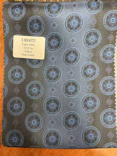URJ-073 意大利制造 铜氨纤维100%印花里料 海军蓝渐变