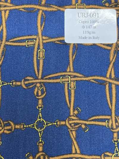 URJ-091 意大利产 Cupro100%印花里布 格纹 蓝色