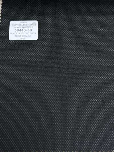 59440-48 26AW BEST SELECTION 【FANCY WORSTED】花式精梳毛 深藏青色 圆点