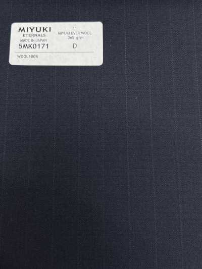5MK0171 MIYUKI EVER WOOL（米由基·EVER WOOL） 条纹 海军蓝