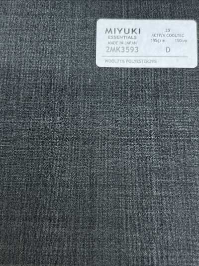 2MK3593 26SS 御幸面料 MIYUKI ESSENTIALS ACTIVA ACTIVA COOLTEC 中灰色 素色