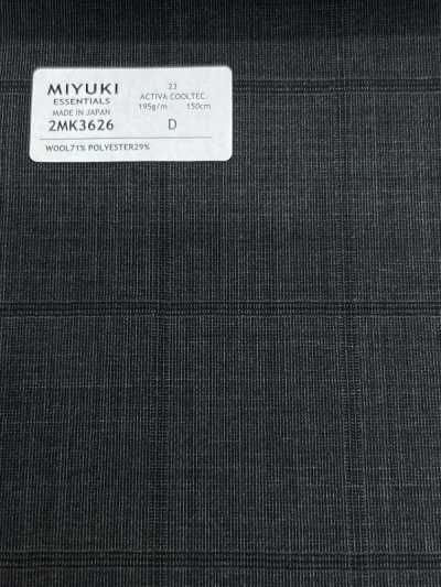 2MK3626 26SS 御幸面料 MIYUKI ESSENTIALS ACTIVA ACTIVA COOLTEC 中灰色 格纹