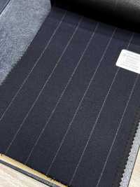 M02061-2 KUNISHIMA1850 独家系列【超细精纺】海军蓝粉笔条纹[面料] 国岛株式会社 更多图片