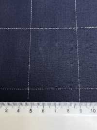 LA5531-NV 经典 日本国产 真丝金葱羊毛弹力 格纹 海军蓝[面料] 细井商事株式会社 其他图片