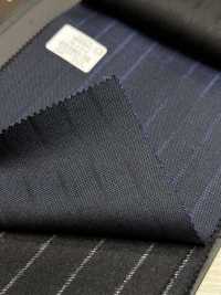 69580-38 26AW HERDREX【Silk & Wool】真丝与羊毛 藏青色 暗纹条纹[面料] 国岛株式会社 其他图片