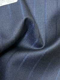 69580-38 26AW HERDREX【Silk & Wool】真丝与羊毛 藏青色 暗纹条纹[面料] 国岛株式会社 其他图片