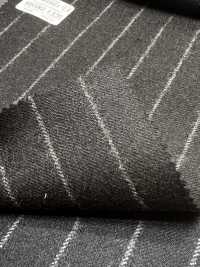 69582-13 26AW HERDREX【Tasmanian Flannel】真丝与羊毛 黑色条纹[面料] 国岛株式会社 更多图片