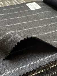69582-13 26AW HERDREX【Tasmanian Flannel】真丝与羊毛 黑色条纹[面料] 国岛株式会社 更多图片