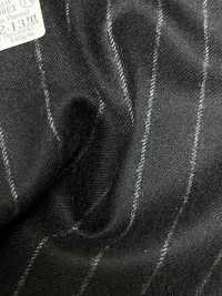 69582-13 26AW HERDREX【Tasmanian Flannel】真丝与羊毛 黑色条纹[面料] 国岛株式会社 更多图片