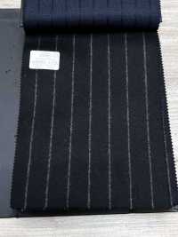 69582-13 26AW HERDREX【Tasmanian Flannel】真丝与羊毛 黑色条纹[面料] 国岛株式会社 更多图片