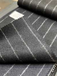 69582-20 26AW HERDREX【Tasmanian Flannel】真丝与羊毛 藏青色条纹[面料] 国岛株式会社 更多图片