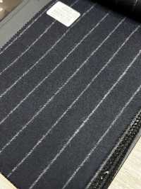 69582-34 26AW HERDREX【Tasmanian Flannel】真丝与羊毛 藏青色 条纹[面料] 国岛株式会社 更多图片