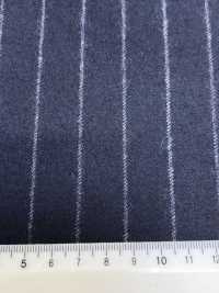 69582-34 26AW HERDREX【Tasmanian Flannel】真丝与羊毛 藏青色 条纹[面料] 国岛株式会社 更多图片
