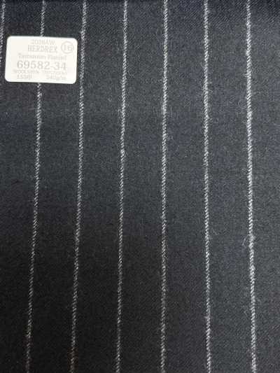 69582-34 26AW HERDREX【Tasmanian Flannel】丝绸与羊毛 藏青条纹