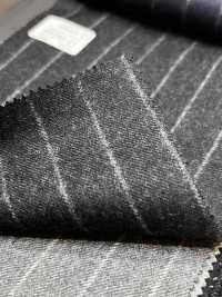 69582-41 26AW HERDREX【Tasmanian Flannel】真丝羊毛炭灰色条纹[面料] 国岛株式会社 更多图片