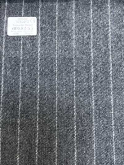 69582-55 26AW HERDREX【Tasmanian Flannel】真丝羊毛 灰色条纹