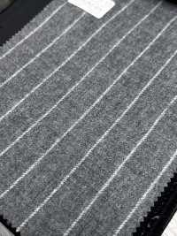 69582-69 26AW HERDREX【Tasmanian Flannel】真丝与羊毛 浅灰色条纹[面料] 国岛株式会社 更多图片