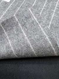 69582-69 26AW HERDREX【Tasmanian Flannel】真丝与羊毛 浅灰色条纹[面料] 国岛株式会社 更多图片
