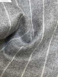 69582-69 26AW HERDREX【Tasmanian Flannel】真丝与羊毛 浅灰色条纹[面料] 国岛株式会社 更多图片