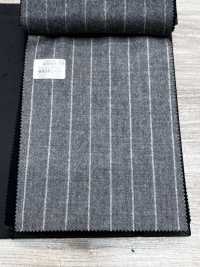 69582-69 26AW HERDREX【Tasmanian Flannel】真丝与羊毛 浅灰色条纹[面料] 国岛株式会社 更多图片