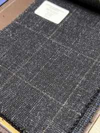 56CN5231 CANONICO WOOL SILK & LINEN 花式西装面料 海军蓝/棕色 窗格纹 佳能 其他图片