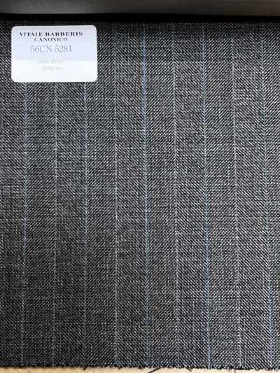 56CN5281 CANONICO（卡诺尼科）TRADITIONAL 精纺 21 棕色/天蓝条纹