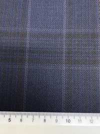 SK6531-NV 日本产 真丝羊毛弹力 海军蓝 格纹[面料] 细井商事株式会社 其他图片