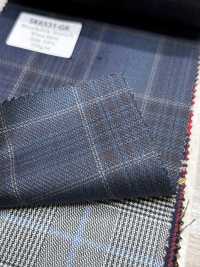 SK6531-GR 日本产 真丝羊毛弹力 绿色 格纹[面料] 细井商事株式会社 其他图片