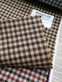 MH6511-CB 经典款 日本产 羊毛马海毛精纺布（Tonic风） 驼棕色 格纹[面料] 细井商事株式会社 其他图片