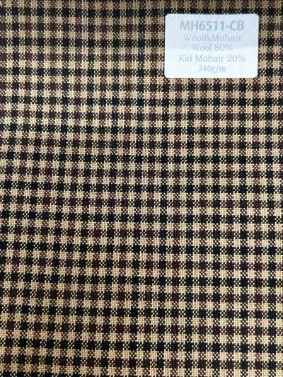 MH6511-CB 经典款 日本产 羊毛马海毛精纺布（Tonic风） 驼棕色 格纹