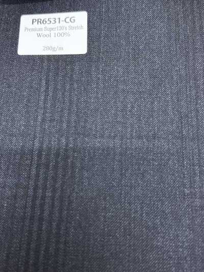 PR6531-CG 经典款 日本国产 Premium Super120' 单纱 Stretch 条纹 炭灰灯芯绒灰