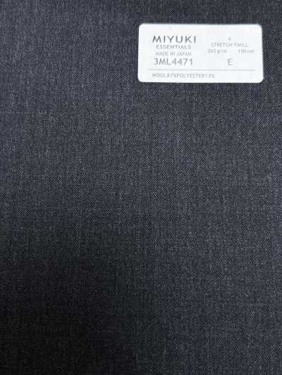 3ML4471 26AW 御幸面料 MIYUKI ESSENTIALS STRETCH TWILL 炭灰色 纯色
